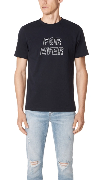 Apc Forever Cotton-jersey T-shirt In Dark Navy