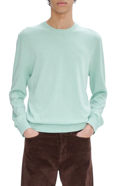 Apc Julio Logo-embroidered Cotton And Cashmere-blend Sweater In Green