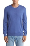 Apc A.p.c. Pull Julio Cotton & Cashmere Crewneck Sweater In Pic Bleu Acier Chine