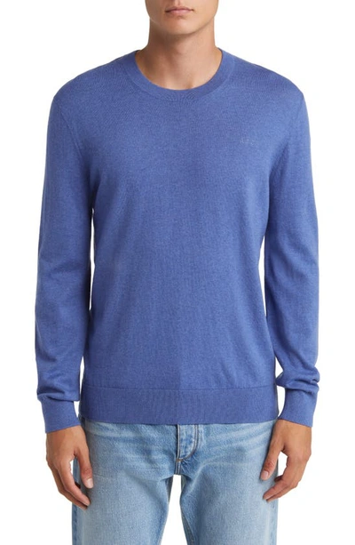 Apc A.p.c. Pull Julio Cotton & Cashmere Crewneck Sweater In Pic Bleu Acier Chine