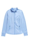 Zella Girl Kids' Fleece Lined Performance Zip Jacket In Blue Cornflower
