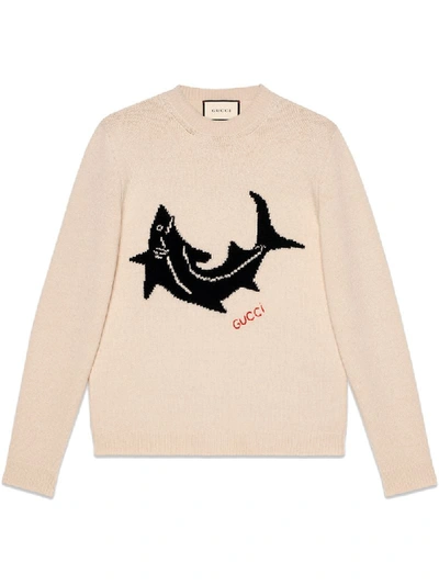 Gucci Intarsia Wool Sweater In Cream