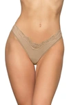 Skims Fits Everybody Lace Thong In Clay