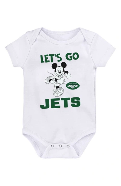Nfl Babies' X Disney Mickey Mouse Countdown New York Jets Cotton Bodysuit In White