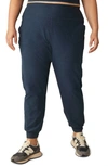 Beyond Yoga Space Dye Midi Joggers In Nocturnal Navy