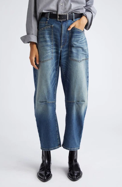 Nili Lotan Shon Barrel Jeans In Classic Wash