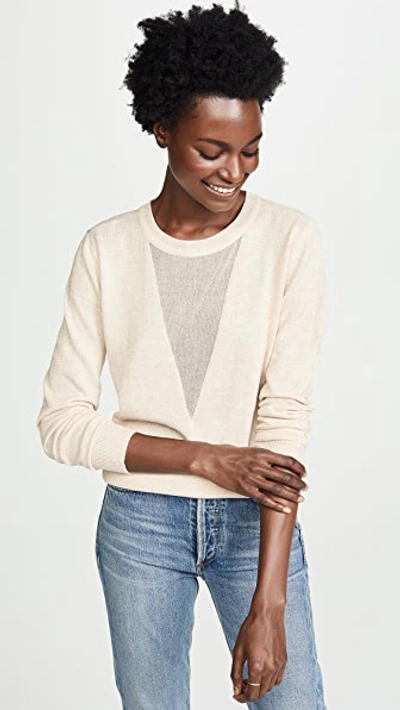 Line & Dot Mia Contrast Sweater In Oatmeal