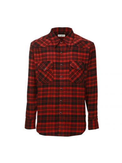 Saint Laurent Checked Shirt In Red/black | ModeSens