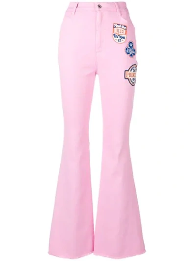 Dolce & Gabbana Patch Embroidered Jeans - Pink In Pink & Purple