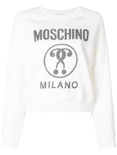 Moschino Logo Print Sweatshirt In White
