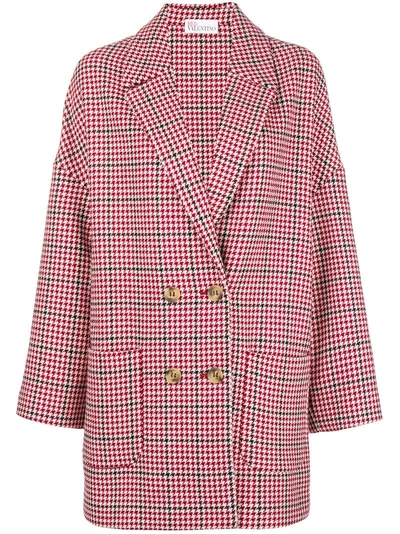 Red Valentino Dogtooth Embroidered Coat