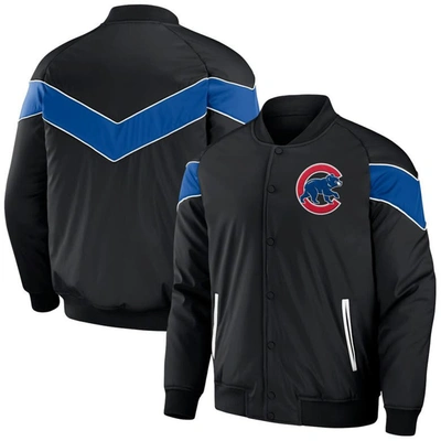 Darius Rucker Collection By Fanatics Black Chicago Cubs Baseball Raglan Full-snap Jacket