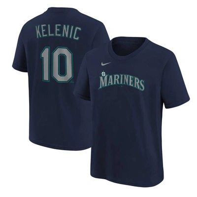 Nike Kids' Big Boys  Jarred Kelenic Navy Seattle Mariners Player Name And Number T-shirt
