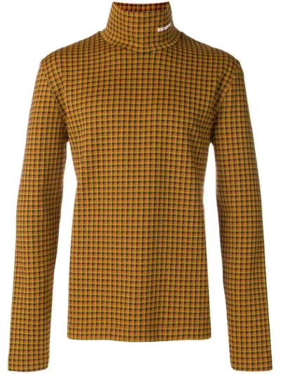 Calvin Klein 205w39nyc Checked Rollneck Jumper - Yellow