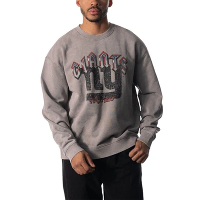 The Wild Collective Unisex  Grey New York Giants Distressed Pullover Sweatshirt