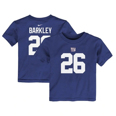 Nike Kids' Toddler  Saquon Barkley Royal New York Giants Player Name & Number T-shirt