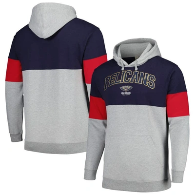 Fanatics Branded Navy New Orleans Pelicans Contrast Pieced Pullover Hoodie