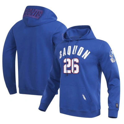 Pro Standard Men's  Saquon Barkley Royal New York Giants Player Name And Number Pullover Hoodie