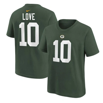 Nike Kids' Big Boys  Jordan Love Green Green Bay Packers Player Name And Number T-shirt