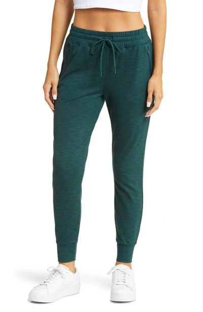 Beyond Yoga Street Rib Joggers In Midnight Green Heather Rib