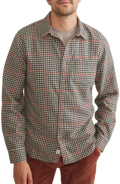 Marine Layer Balboa Check Flannel Button-up Shirt In Ivory Multi Gingham