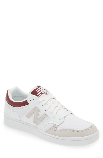 New Balance 480 Sneaker In White/ Classic Crimson