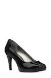 Bandolino Rainaa Peep Toe Platform Pump In Black Patent