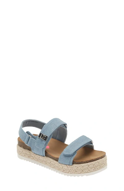 Steve Madden Kids' Jbig Mona Platform Slingback Sandal In Denim