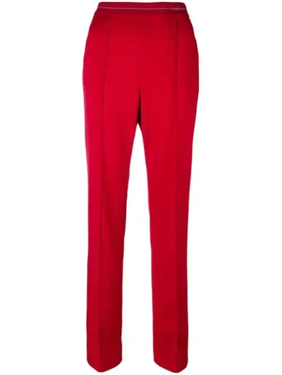 Prada Logo Waistband Track Pants In Red