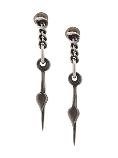 Werkstatt:münchen Clock Hand Earrings In Grey