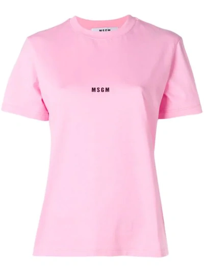 Msgm Micro Logo T-shirt In Pink