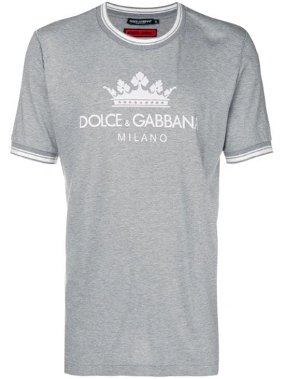 Dolce & Gabbana Cotton T-shirt With Print In Grey