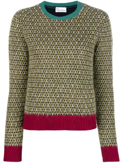 Red Valentino Embroidered Fitted Sweater - Green