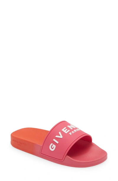 Givenchy Logo Slide Sandal In Pink & Purple