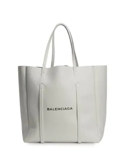 Balenciaga Small Everyday Leather Tote In Blanc