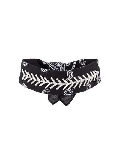 Fallon Jewel Embellished Bandana Choker In Black