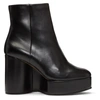 Clergerie Platform Leather Ankle Boots In 011 Black