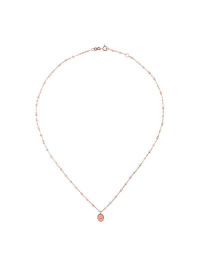 Gigi Clozeau 18kt Rose Gold Classic Gigi North Star Diamond And Salmon Pink Beaded Necklace In Yellow