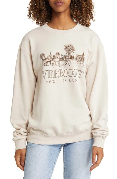 Golden Hour Vermont Farm Graphic Sweatshirt In Washed Morn