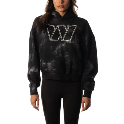 The Wild Collective Black Washington Commanders Tie-dye Cropped Pullover Hoodie