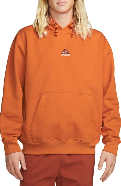 Nike Acg Therma-fit Fleece Hoodie In Campfire Orange/ Summit White