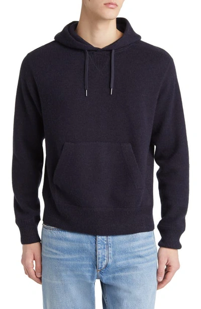 Buck Mason Wool & Cashmere Sweater Hoodie In Dark Navy