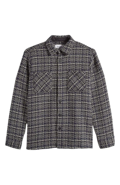 Wax London Whiting Check Overshirt In Blue
