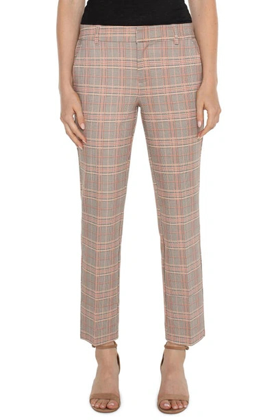 Liverpool Los Angeles Kelsey Plaid Crop Trousers In Lava Flow Green