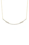 Crislu Cubic Zirconia Regal Long Bar Necklace In Gold