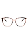 Michael Kors Shenandoah 53mm Square Optical Glasses In Pink Tortoise