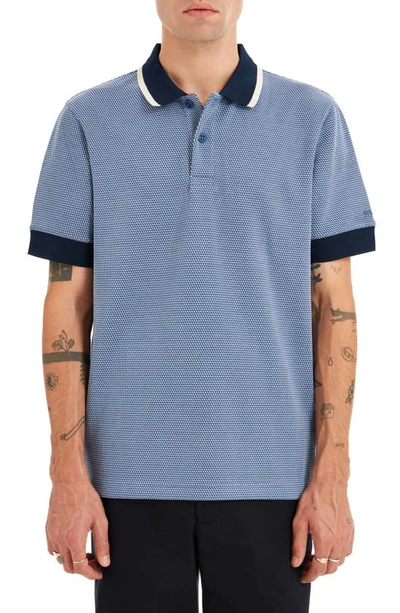 Sealskinz Ingworth Moon Print Polo In Royal Blue/ Cream