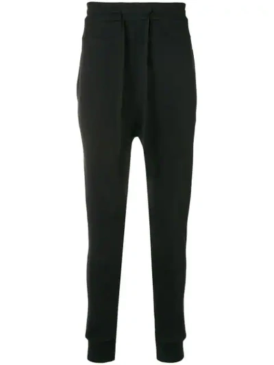 Ann Demeulemeester Droped Crotch Track Trousers In Black