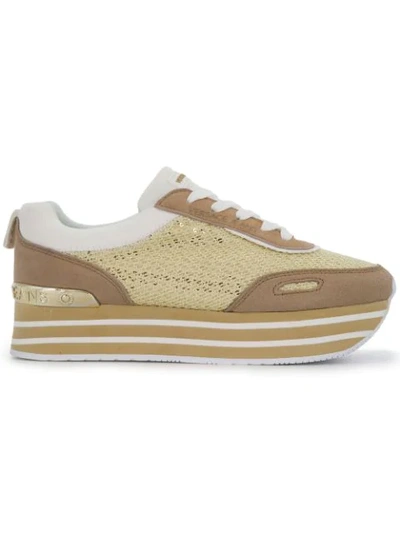 Versace Jeans Platform Runner Trainers In Brown
