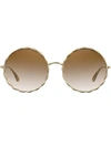 Elie Saab Gradient Round Sunglasses In Brown